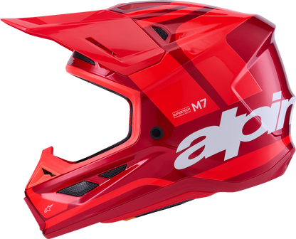 Alpinestars SM7 Core Helmet - Gloss Red, Extra Small (XS) - Superior Impact Protection and Ventilation