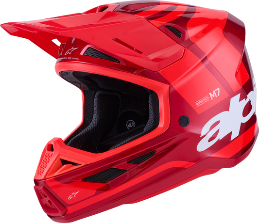 Alpinestars SM7 Helmet Core Gloss Red XL – High-Performance Off-Road Racing Helmet with Superior Ventilation & Impact Protection