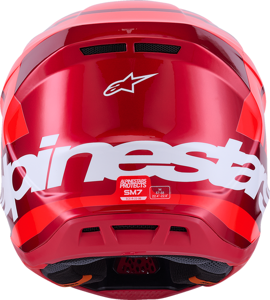 Alpinestars SM7 Helmet Core Gloss Red XL – High-Performance Off-Road Racing Helmet with Superior Ventilation & Impact Protection