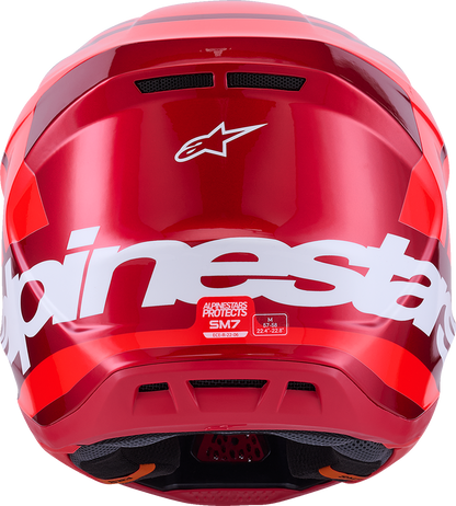 Alpinestars SM7 Helmet - Core Gloss Red 2XL with Superior Ventilation and Impact Protection