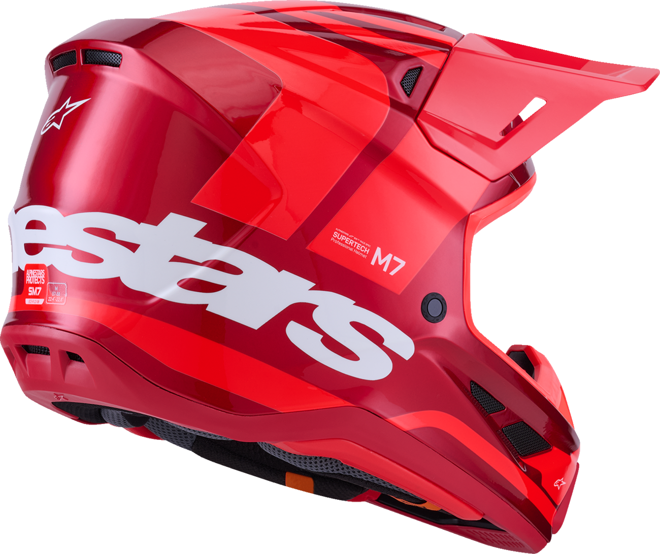 Alpinestars SM7 Helmet - Core Gloss Red 2XL with Superior Ventilation and Impact Protection