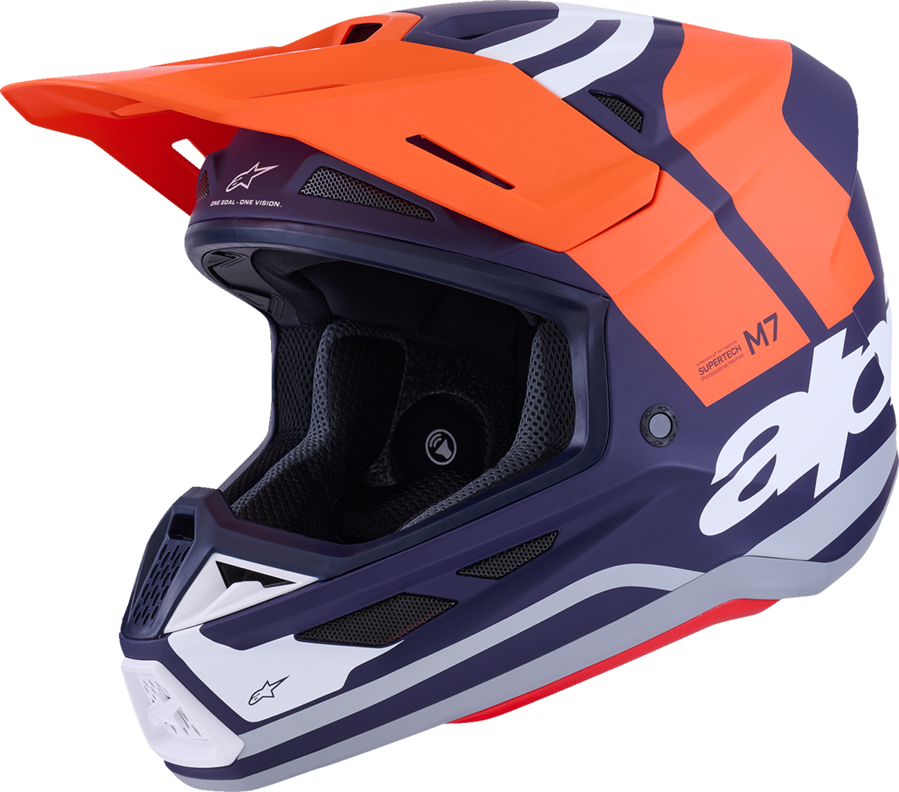 Alpinestars SM7 Helmet - Core Matte Orange/Blue Large (Part #8301826-408-L)