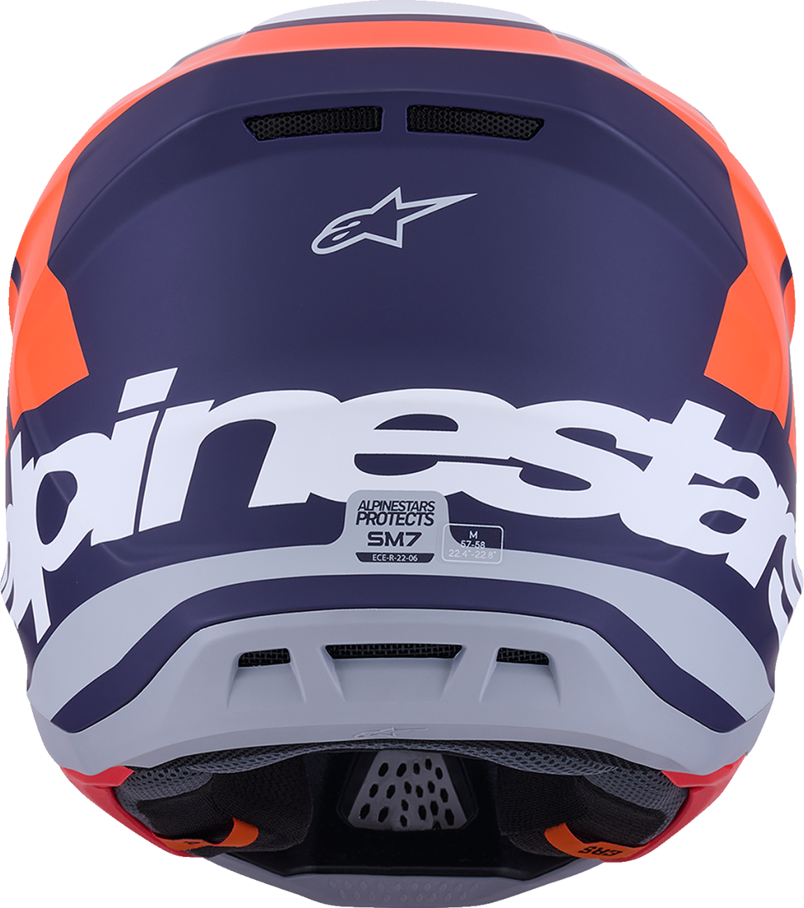 Alpinestars SM7 Helmet - Core Matte Orange/Blue Large (Part #8301826-408-L)