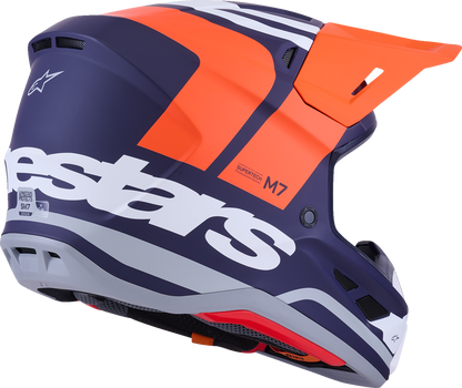 Alpinestars SM7 Helmet - Core Matte Orange/Blue Large (Part #8301826-408-L)