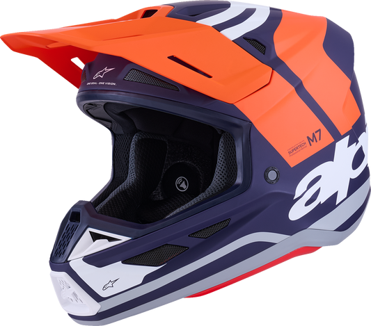 Alpinestars SM7 Helmet - Core Matte Orange/Blue 2XL - Lightweight Off-Road Racing Headgear