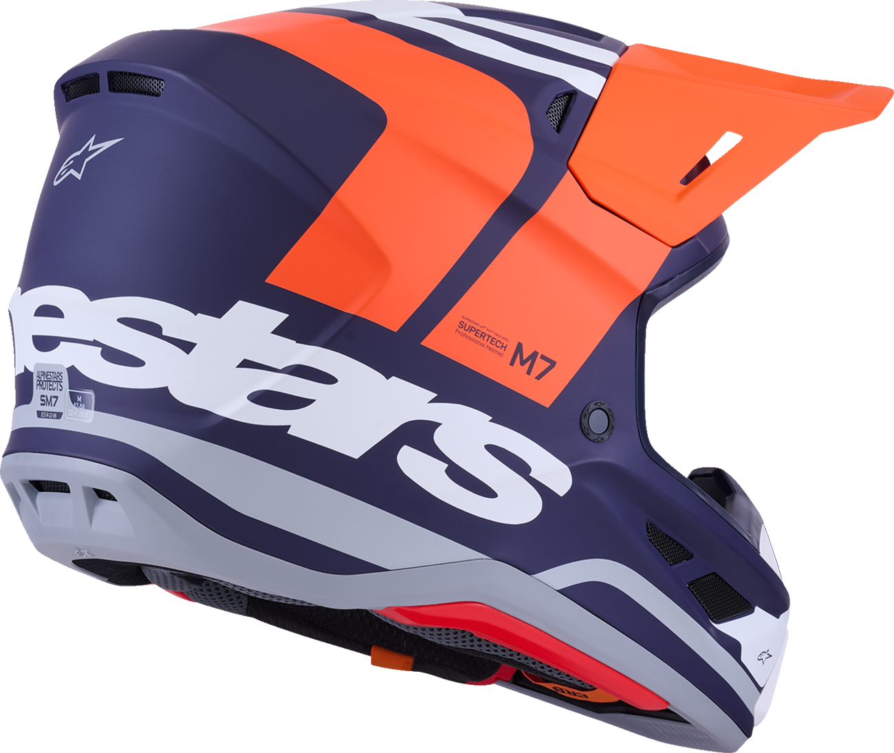 Alpinestars SM7 Helmet - Core Matte Orange/Blue 2XL - Lightweight Off-Road Racing Headgear