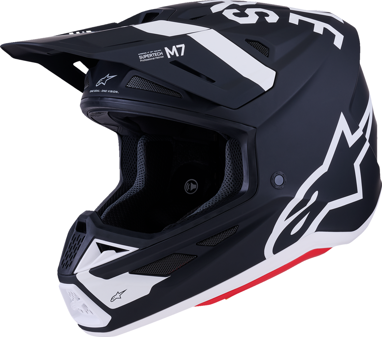 Alpinestars SM7 Helmet - Dasher Matte Black/White Medium (Part #8302226-1121-M)