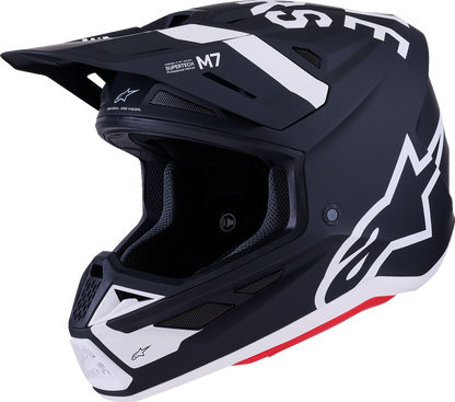 Alpinestars SM7 Helmet - Dasher Matte Black/White Medium (Part #8302226-1121-M)