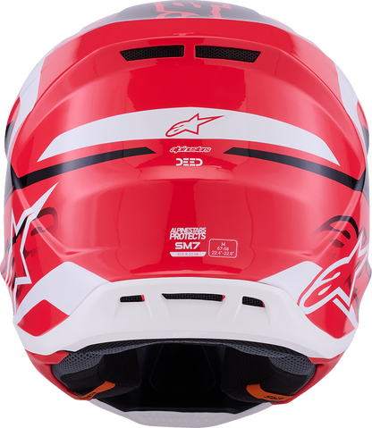 Alpinestars SM7 Helmet - Deed Gloss Red/Black/White 2XL – Lightweight Off-Road Racing Helmet with Superior Ventilation and Impact Protection