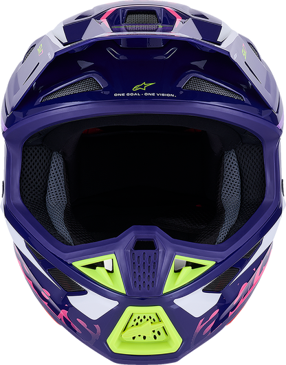Alpinestars SM7 Helmet - Deed Gloss Purple/Pink Medium - Lightweight Off-Road Racing Helmet with Superior Ventilation and Impact Protection