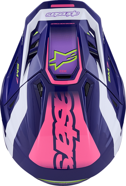 Alpinestars SM7 Helmet - Deed Gloss Purple/Pink Medium - Lightweight Off-Road Racing Helmet with Superior Ventilation and Impact Protection