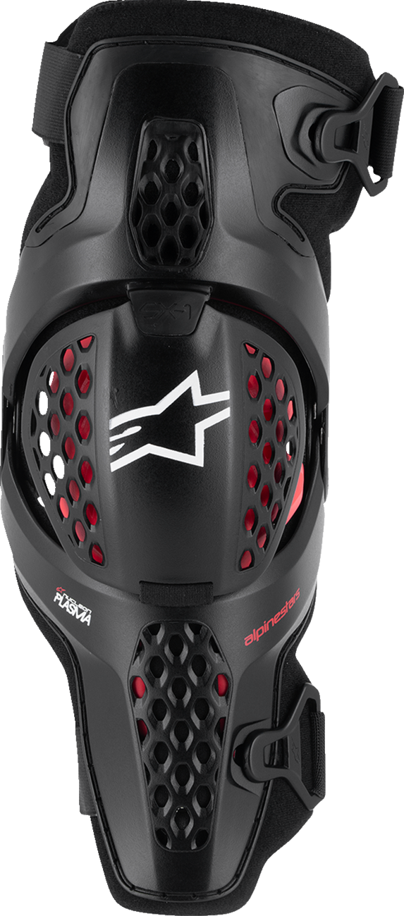 Alpinestars SX-1 Plasma Knee Guards - Black/Red/Cool Gray, Size S/M