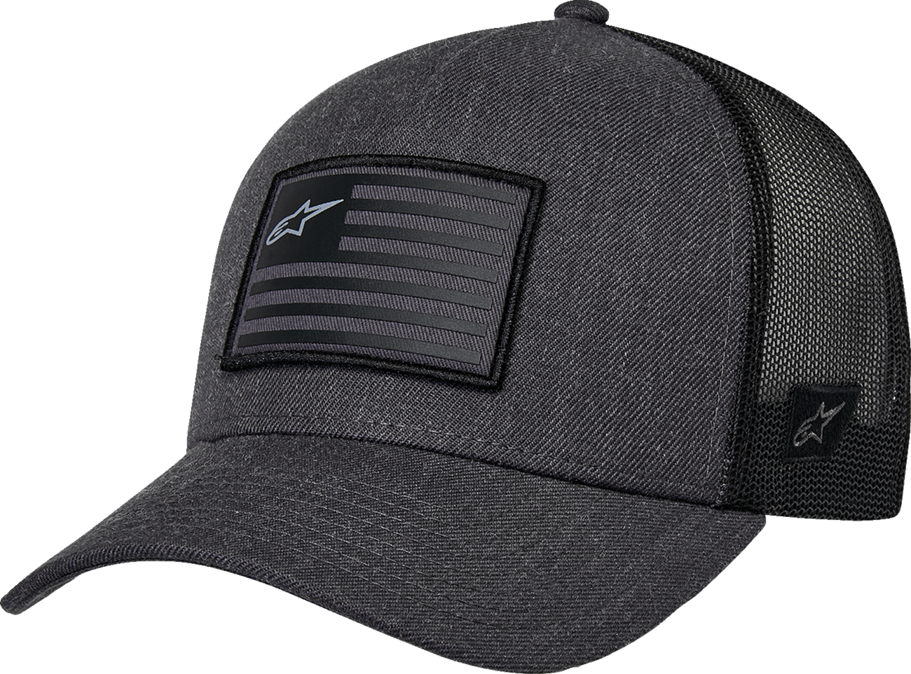 Alpinestars Flag Heather Charcoal and Black Snapback Hat - Part Number 1211-81013-1910-OS