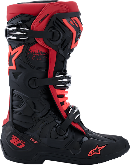 Alpinestars Tech 10 Boots - Black and Red, US Size 11 / EU 45.5, Part Number 2010020-13-11
