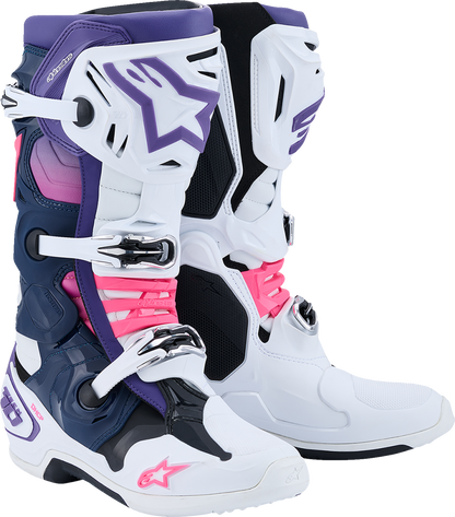 ALPINESTARS Tech 10 Boots - White/Violet/Navy/Pink Fluorescent - US 7 / EU 40.5 2010020-2780-7