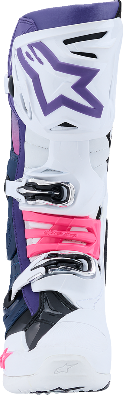 ALPINESTARS Tech 10 Boots - White/Violet/Navy/Pink Fluorescent - US 7 / EU 40.5 2010020-2780-7