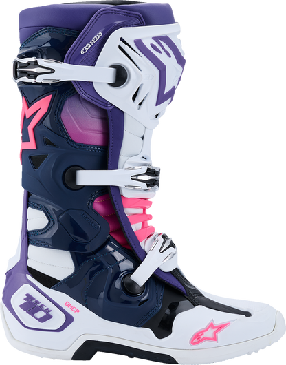 ALPINESTARS Tech 10 Boots - White/Violet/Navy/Pink Fluorescent - US 7 / EU 40.5 2010020-2780-7