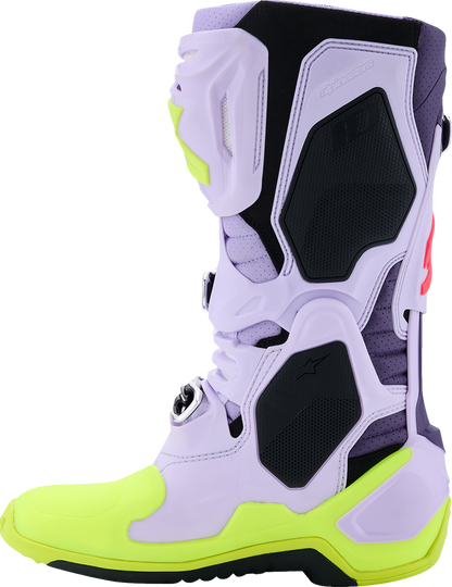 Alpinestars Tech 10 Supervented Boots - Purple/Fluorescent Yellow/Diva Pink, US 13 / EU 48
