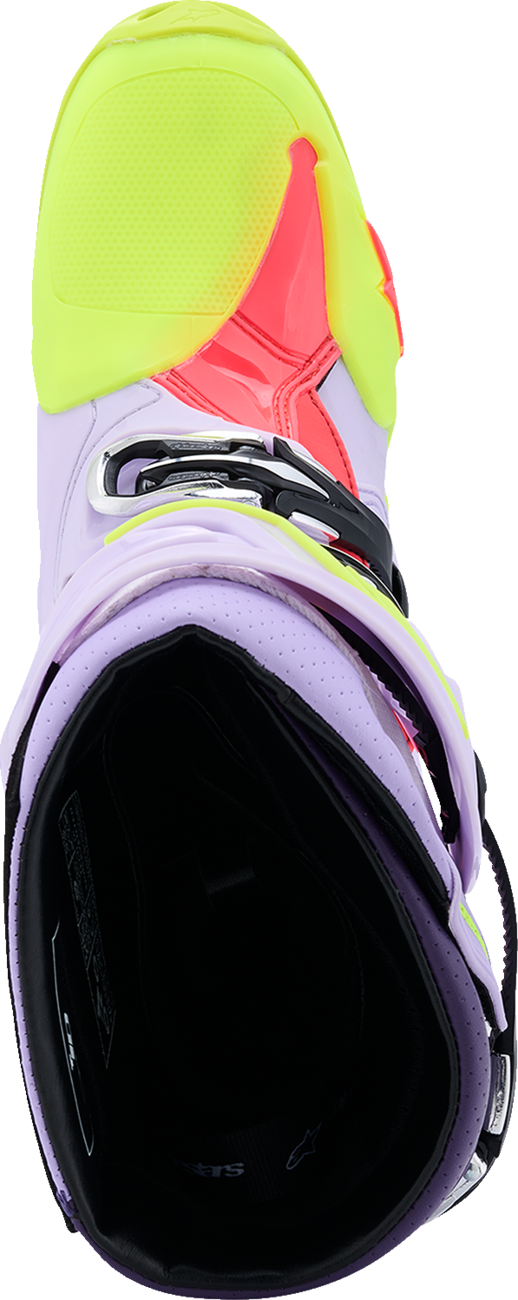 Alpinestars Tech 10 Supervented Boots - Purple/Fluorescent Yellow/Diva Pink, US 13 / EU 48