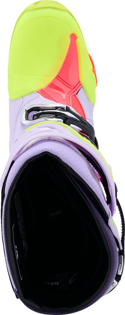 Alpinestars Tech 10 Supervented Boots - Purple/Fluorescent Yellow/Diva Pink, US 13 / EU 48