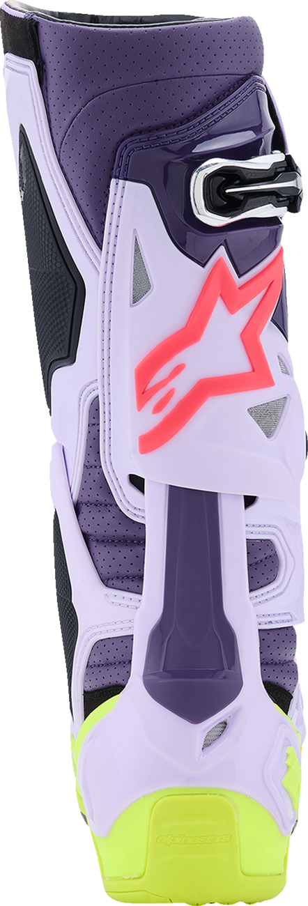 Alpinestars Tech 10 Supervented Boots - Purple/Fluorescent Yellow/Diva Pink, US 13 / EU 48