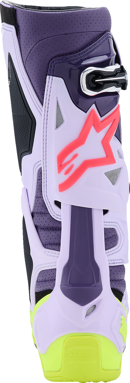 Alpinestars Tech 10 Supervented Boots - Purple/Fluorescent Yellow/Diva Pink, US 13 / EU 48