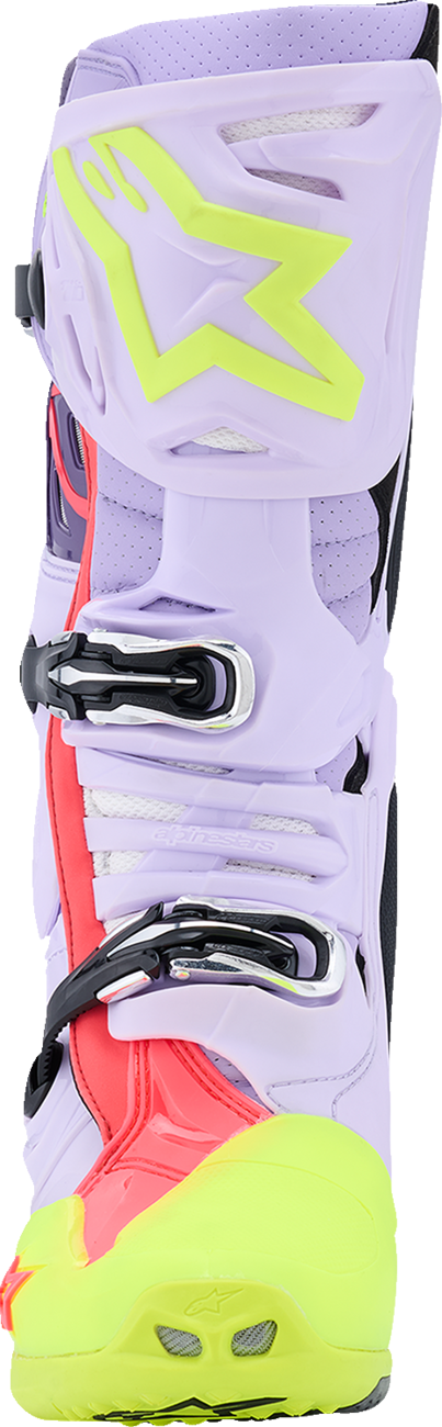 Alpinestars Tech 10 Supervented Boots - Purple/Fluorescent Yellow/Diva Pink, US 13 / EU 48