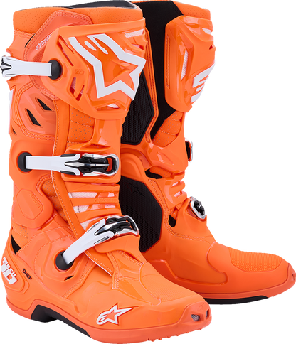 Alpinestars Tech 10 Supervented Off-Road Boots - Fluorescent Orange/Black/White, US 12 / EU 47