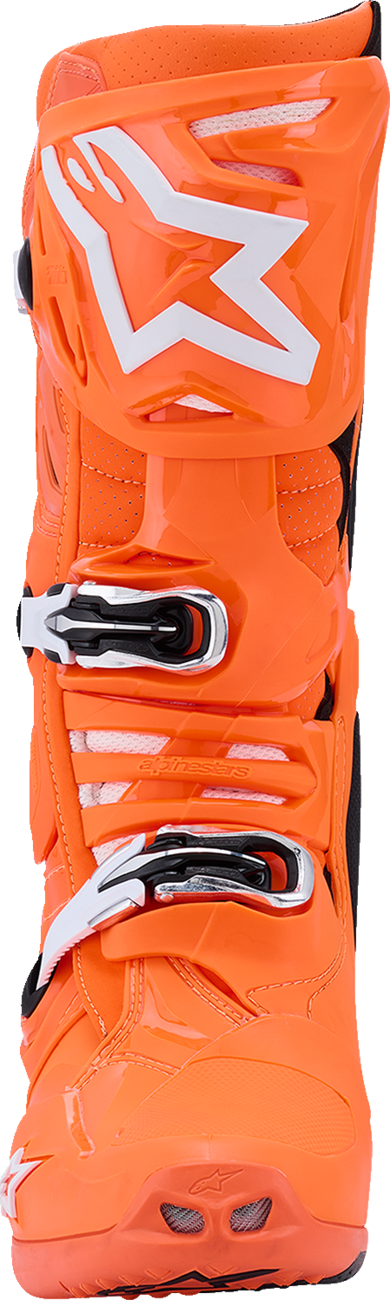 Alpinestars Tech 10 Supervented Off-Road Boots - Fluorescent Orange/Black/White, US 12 / EU 47