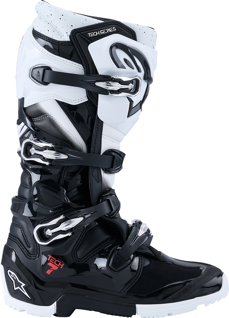 Alpinestars Tech 7 Enduro Boots - Black/White US 8, Part Number 2010426-12-8
