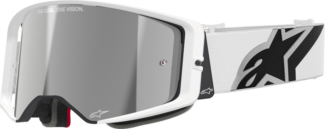 Alpinestars GOGGLES Supertech Goggle – White Frame with Silver Mirror Lens, Part 5100325-2055