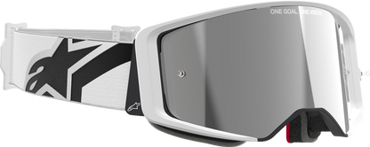 Alpinestars GOGGLES Supertech Goggle – White Frame with Silver Mirror Lens, Part 5100325-2055