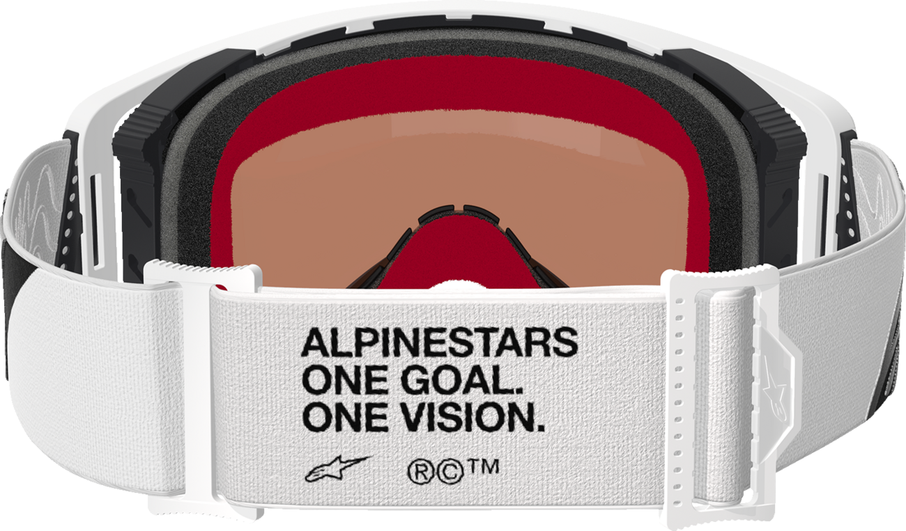 Alpinestars GOGGLES Supertech Goggle – White Frame with Silver Mirror Lens, Part 5100325-2055