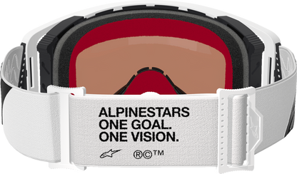Alpinestars GOGGLES Supertech Goggle – White Frame with Silver Mirror Lens, Part 5100325-2055