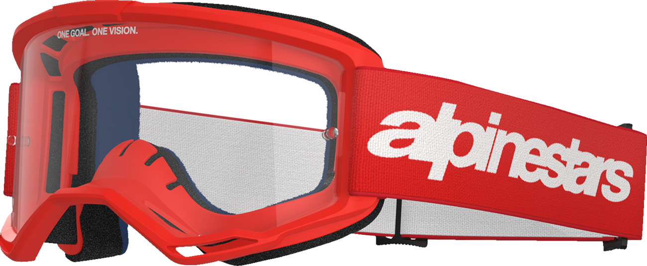 Alpinestars GOGGLES Vision 3 Goggle - Red Frame with Clear Lens, Part 5103325-3067