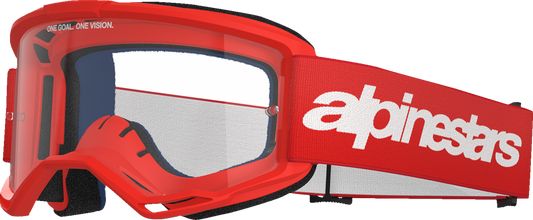 Alpinestars GOGGLES Vision 3 Goggle - Red Frame with Clear Lens, Part 5103325-3067