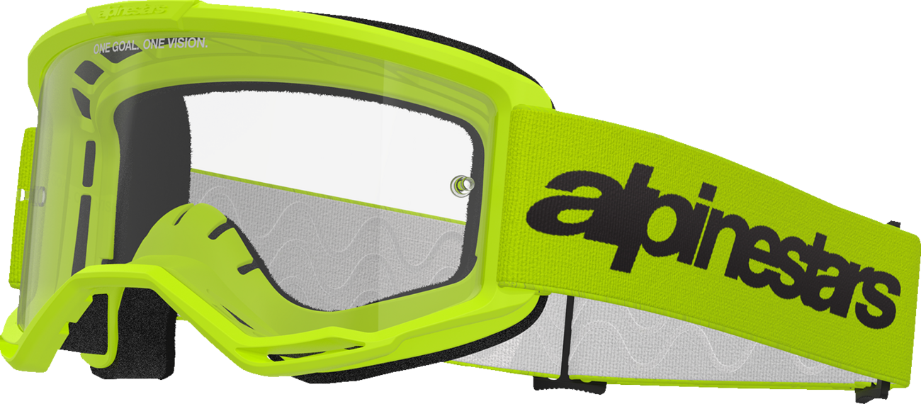 Alpinestars GOGGLES Vision 3 Goggle - Yellow Frame with Clear Lens, Part 5103325-5038