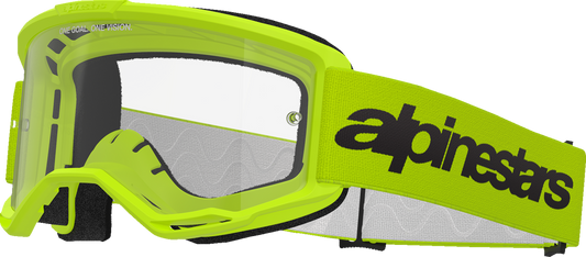 Alpinestars GOGGLES Vision 3 Goggle - Yellow Frame with Clear Lens, Part 5103325-5038