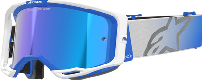 Alpinestars GOGGLES Vision 8 Goggle – Blue/White Frame with Blue Mirror Lens, Part 5101625-7274