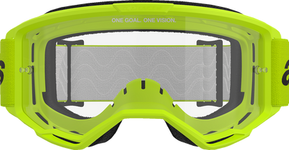 Alpinestars GOGGLES Vision 3 Goggle - Yellow Frame with Clear Lens, Part 5103325-5038