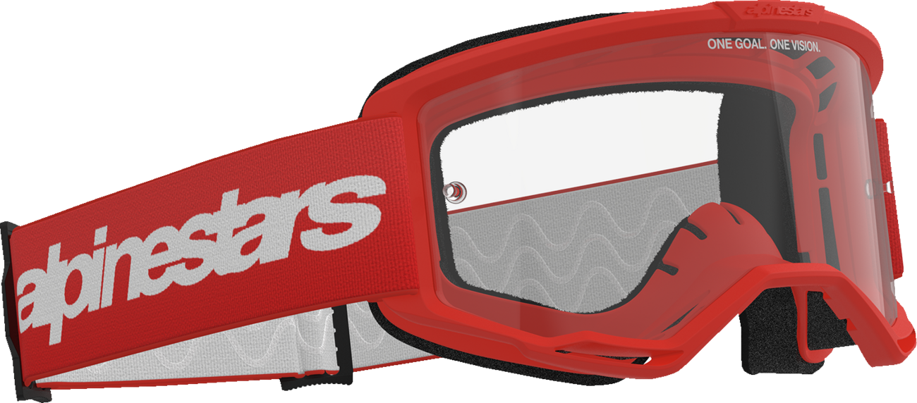 Alpinestars GOGGLES Vision 3 Goggle - Red Frame with Clear Lens, Part 5103325-3067