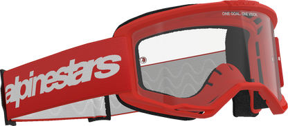 Alpinestars GOGGLES Vision 3 Goggle - Red Frame with Clear Lens, Part 5103325-3067