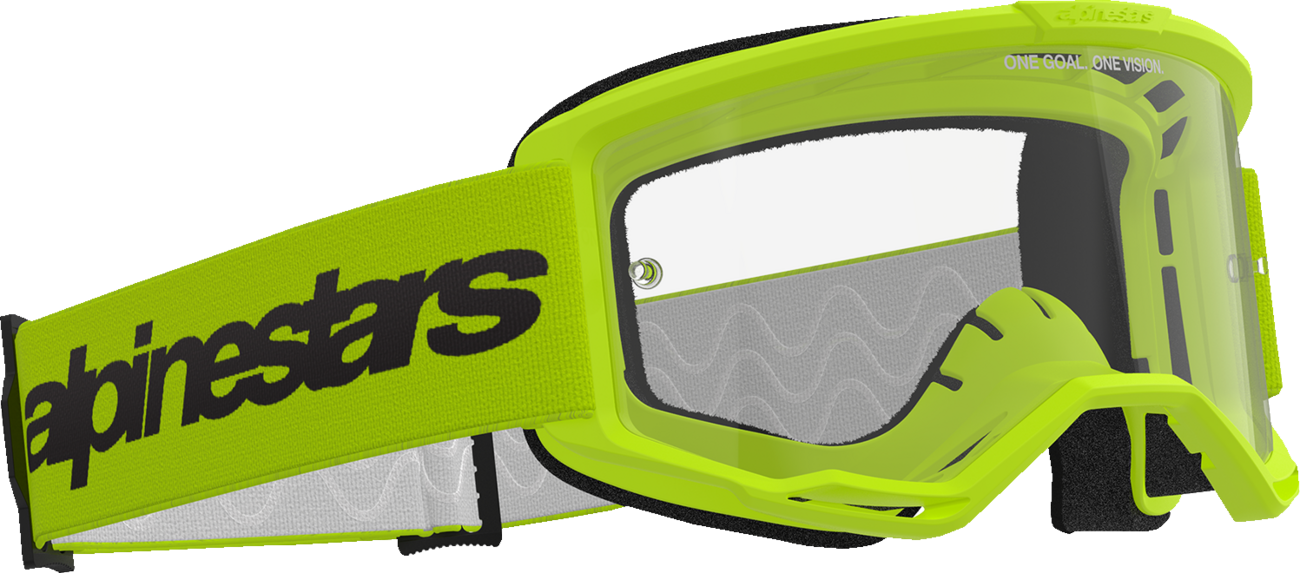 Alpinestars GOGGLES Vision 3 Goggle - Yellow Frame with Clear Lens, Part 5103325-5038