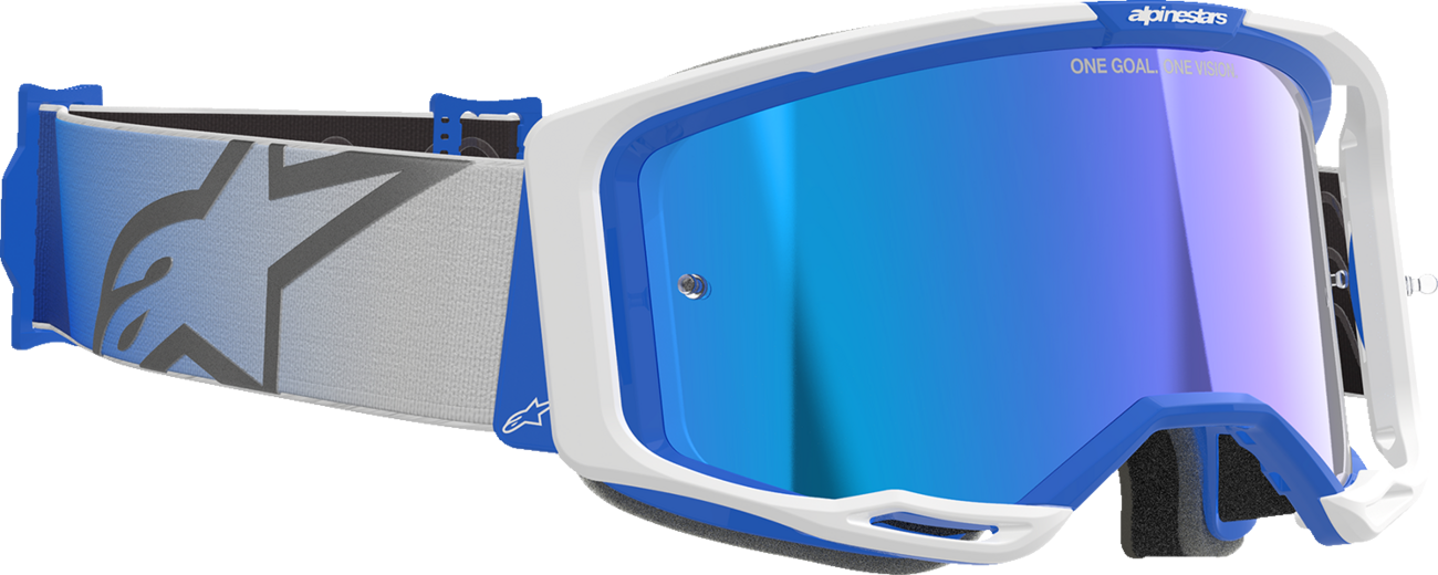 Alpinestars GOGGLES Vision 8 Goggle – Blue/White Frame with Blue Mirror Lens, Part 5101625-7274