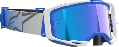 Alpinestars GOGGLES Vision 8 Goggle – Blue/White Frame with Blue Mirror Lens, Part 5101625-7274