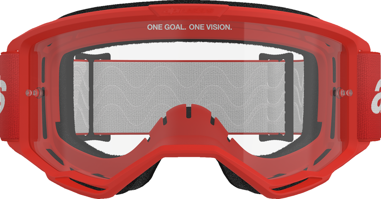 Alpinestars GOGGLES Vision 3 Goggle - Red Frame with Clear Lens, Part 5103325-3067