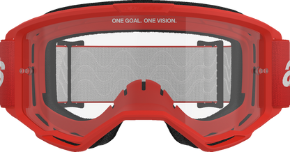 Alpinestars GOGGLES Vision 3 Goggle - Red Frame with Clear Lens, Part 5103325-3067