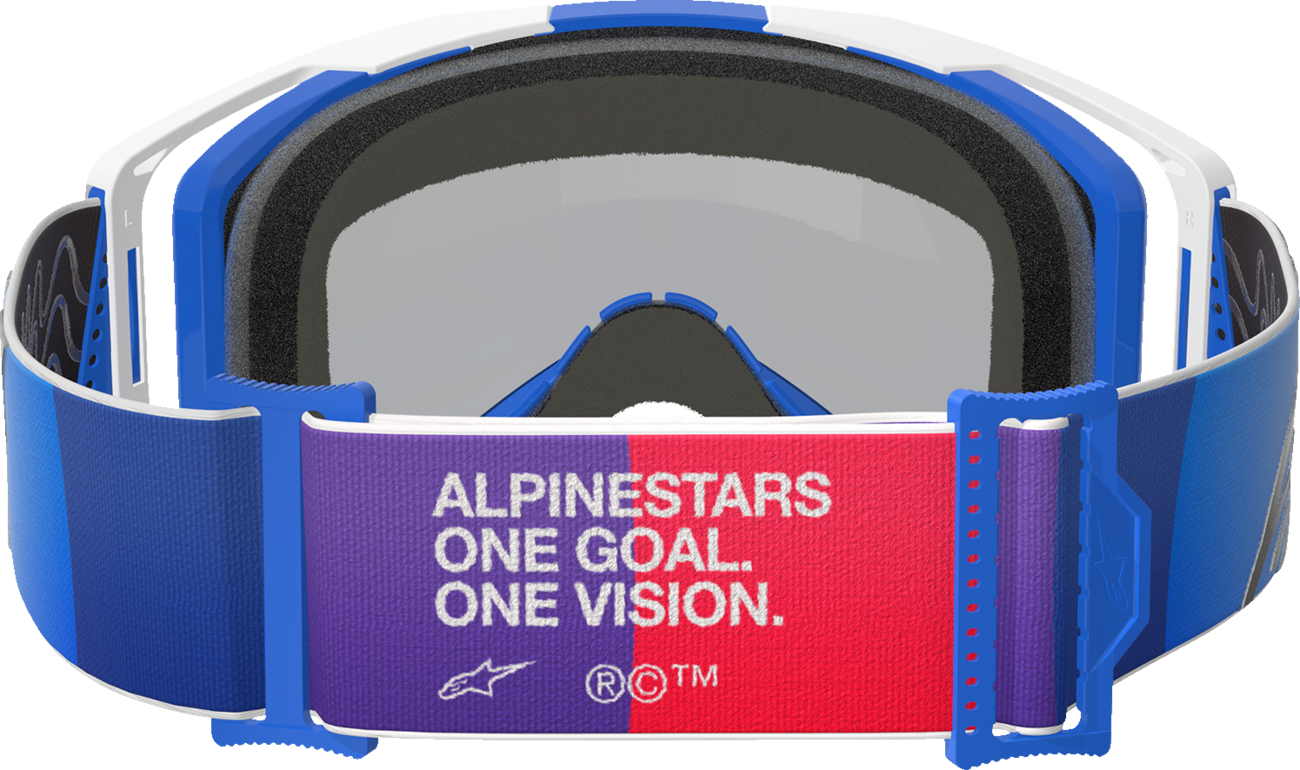 Alpinestars GOGGLES Vision 8 Goggle – Blue/White Frame with Blue Mirror Lens, Part 5101625-7274