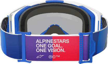 Alpinestars GOGGLES Vision 8 Goggle – Blue/White Frame with Blue Mirror Lens, Part 5101625-7274