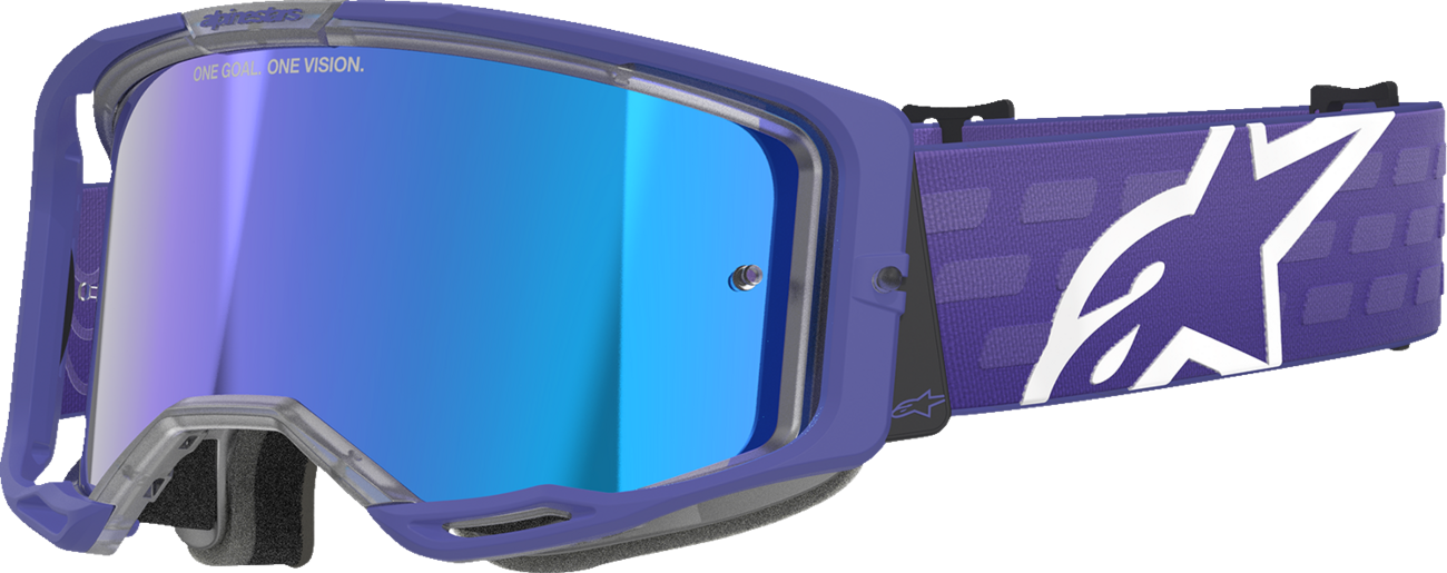 Alpinestars GOGGLES Vision 8 Goggle - Purple Frame with Blue Mirror Lens, Part 5101625-3116